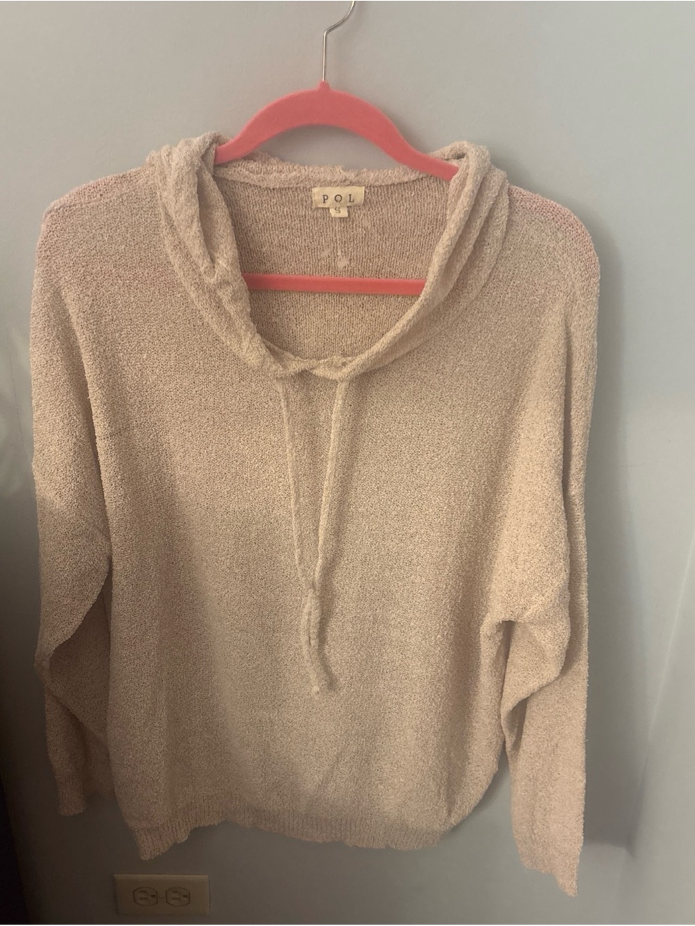 POL Light Beige Lightweight Hooded Sweater